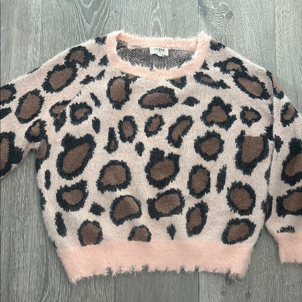 Leith Pink Leopard Print Sweater